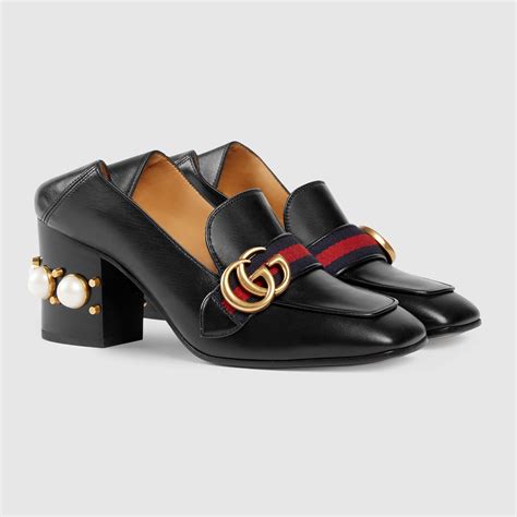 gucci mocassino con tacco|Mocassino tacco medio in pelle .